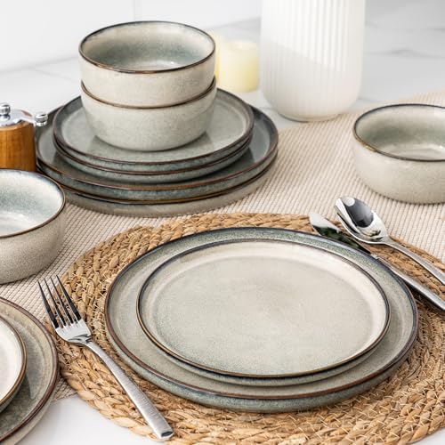 GBHOME Dinnerware Sets for 8, 32 Pieces Ceramic Plates and Bowls Set - Image 3