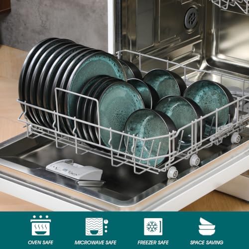 vancasso 24-Piece Gray Green Stoneware Plates and Bowls Set for 8 - Image 3
