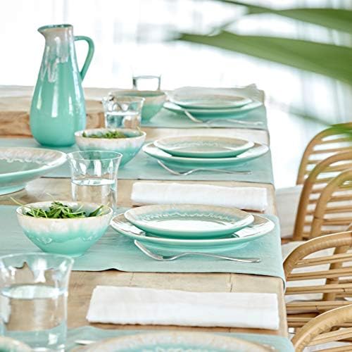Casafina Ceramic Stoneware 9'' Salad Plate - Taormina Collection, Aqua | Microwave & Dishwasher Safe Dinnerware | Food Safe Glazing | Restaurant Quality Tableware - Image 4