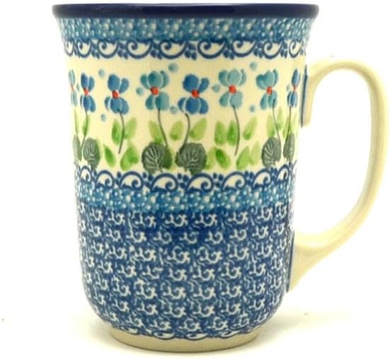 Polish Pottery Mug - 16 oz. Bistro - Dutch Iris by Polish+Pottery+Gallery