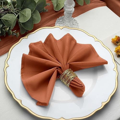 Balsa Circle 100 pcs 17-Inch Terracotta Polyester Luncheon Napkins - for Wedding Party Reception Events Restaurant Kitchen Home by BalsaCircle