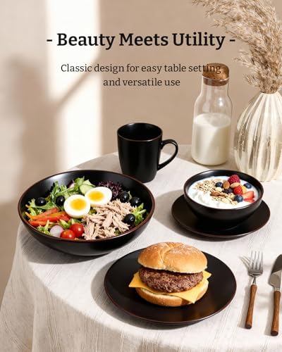 Famiware Venus Dinnerware Sets with Mugs, Ceramic Plates and Bowls for 6 - Image 3