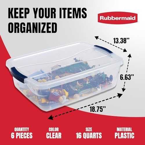 Rubbermaid Cleverstore 17 Quart Clear Latching Waterproof Stackable Airtight Storage Containers with Durable Latching Lids (6 Pack) - Image 4