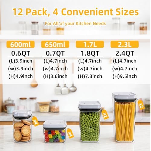 Pop Push Button Airtight Food Storage Containers 12 Pack - Image 3