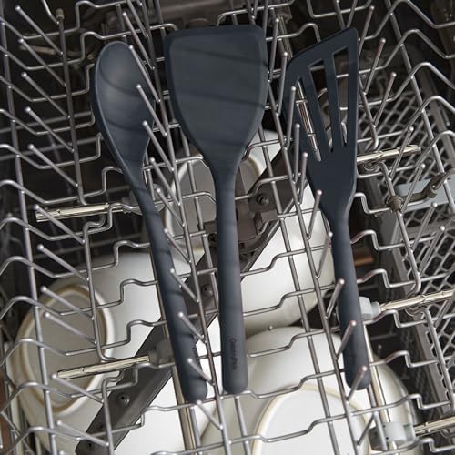 GreenPan Silicone 7 Piece Cooking Utensil Set, Ladle, Turners, Spatula, Spoons, Whisk, Flexible Nonstick Kitchen Tools Rigid Steel Core, Heat-Resistant, Anti-Slip Handle BPA-Free Dishwasher Safe, Gray - Image 5