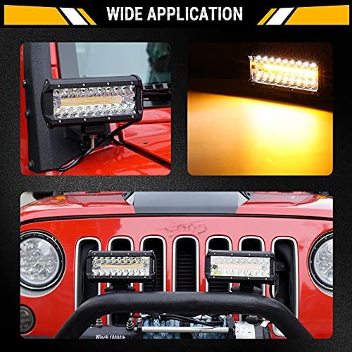 Auxbeam 7 Inch LED Pod Lights, 6 Modes Dual-Color Spot Flood Combo Beam - Image 6