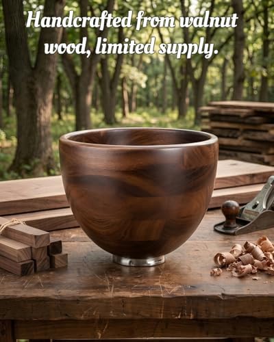 Premium Solid Walnut Wood Mixing Bowl, Compatible with KitchenAid 4.5 & 5 QT Tilt-Head Stand Mixer, Wooden Mixing Bowls for Mixer with Stainless Steel Locking Base, A Thoughtful Gift for Mixer Owners - Image 2