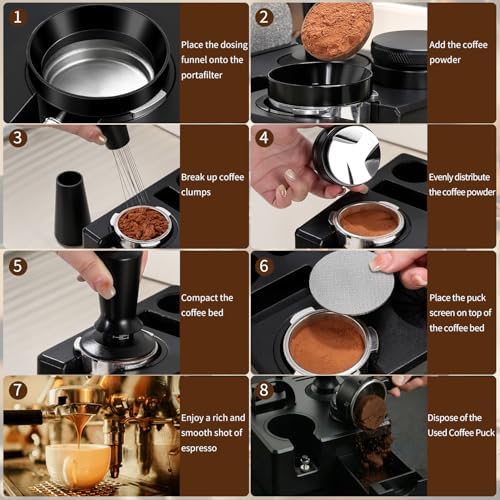 12Ps 51mm Espresso Accessories Kit,Distributor,Tamper,PuckScreen,Funnel,WDT - Image 5
