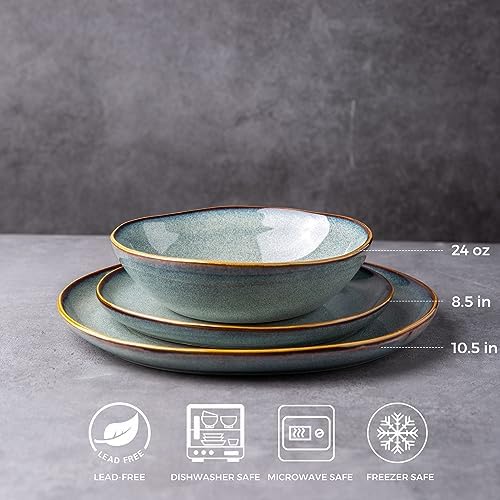 AmorArc Ceramic Dinnerware Sets for 6, 18Pcs Plates and Bowls Sets Dishes - Image 2