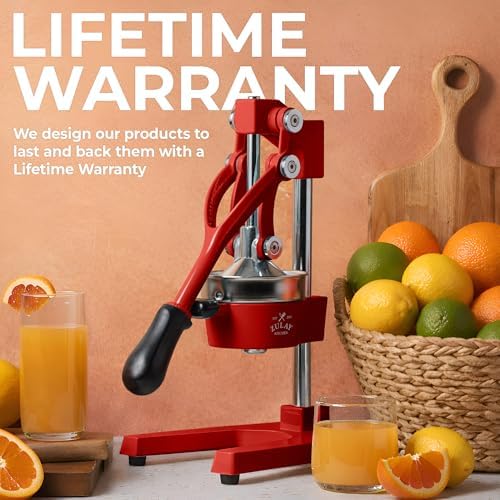 Zulay Kitchen Cast Iron Juicer, Orange Manual Juicer, Citrus Press, Red - Image 6