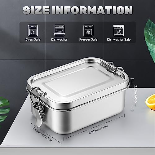 Umigy 4 Pcs Stainless Steel Food Containers, 550ml, No Divider - Image 2