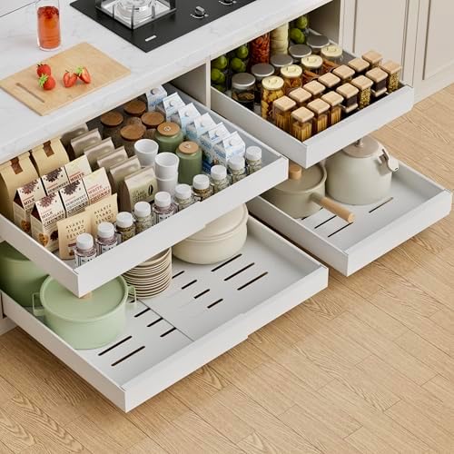 PAKETA 2 Pack Expandable Pull Out Cabinet Organizer,21" Deep by Unknown