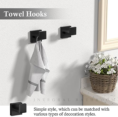 5-Pieces Matte Black Bathroom Accessories Set 23.6 Inch Towel Bar Set. - Image 6