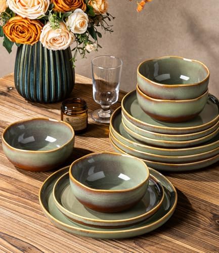 TheTerra Ceramic Dinnerware Set for 6, 18-Piece Plates and Bowls Set - Image 5