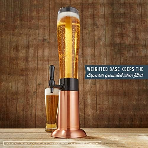 Hammer + Axe Beverage Dispenser – 88 oz Party Drink Dispenser with Ice Tube & Tap| Drink Fountain for Beer, Water, Iced Tea| Mimosa Tower| Margarita Tower| BBQ & Tailgate Essential| Home Bar Accessory - Image 3