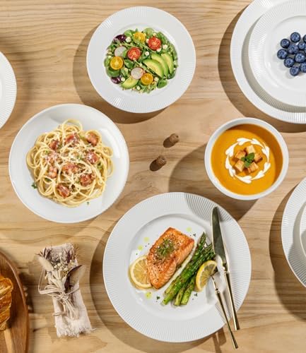 TheTerra Ceramic Dinnerware Set for 6, 18-Piece Plates and Bowls Set - Image 4