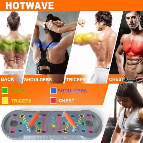 HOTWAVE Push Up Board, Portable PushUp Board, Foldable 20 in 1 Push Up Bar - Image 3