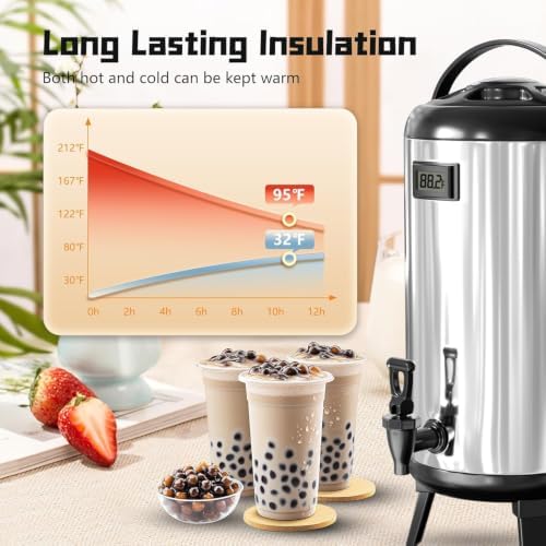 2 Pack Stainless Steel Insulated Beverage Dispenser 3.2 Gallon/12 L - Image 3