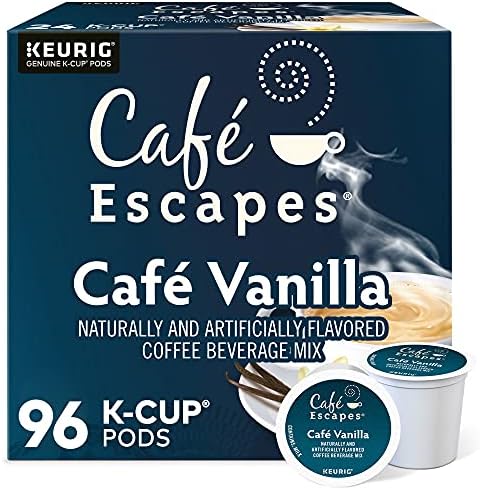 Cafe Escapes Cafe Vanilla, Keurig Single-Serve K-Cup Pods, 96 Count by Cafe+Escapes