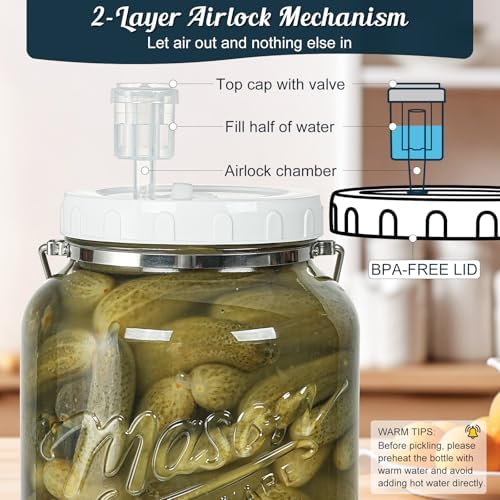 1.5 Gallon Glass Fermentation Jars with Lids & Airlocks, 2 Pack - Image 2