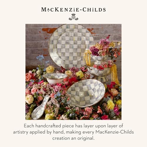 MACKENZIE-CHILDS Enamel Serving Bowl, Gray-and-White Sterling Check - Image 6