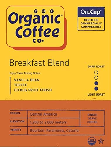 Organic Coffee Co. OneCUP Breakfast Blend 12 Ct Medium Light Roast Compostable Coffee Pods, K Cup Compatible including Keurig 2.0 - Image 3