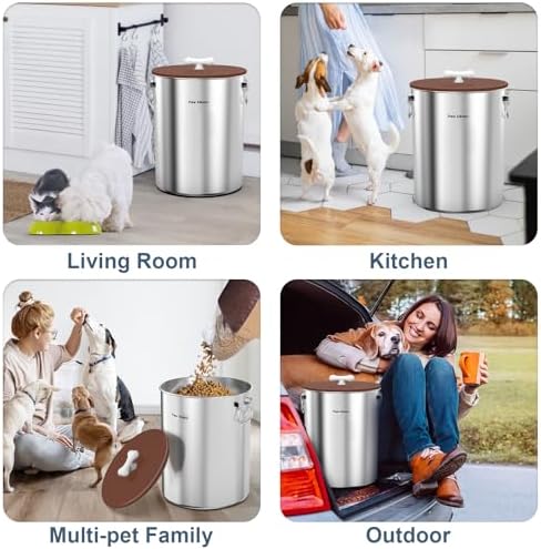 Paw Libero 25 Lbs Stainless Steel Dog Food Storage Container with Airtight Lid & Ceramic Bone Handle, Large Metal Dog Food Bin for Dogs & Cats, Keep Fresh, Easy to Clean - Image 5