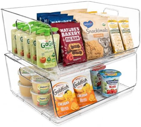ClearSpace Stackable Storage Bins, Front Pantry Organizer, Large, 2 Pack by ClearSpace