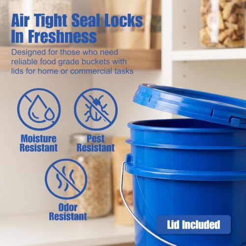 ePackageSupply 5 Gallon Bucket - Food Grade w/Lid BPA-Free, 60 Pack - Blue - Image 5