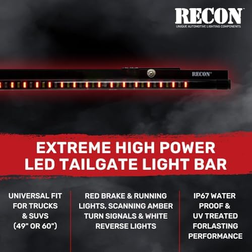 RECON - Universal Fit 60" Tailgate Light Bar High Power Running LED Lights with Scanning Amber Signals, Brake & Reverse Lights for Trucks & SUVS - Image 3