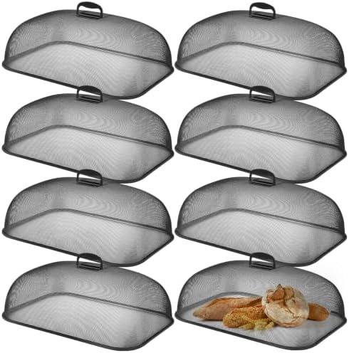 Hicarer 8 Pcs Metal Mesh Food Covers for Outdoors 18 Inch, Black by Hicarer