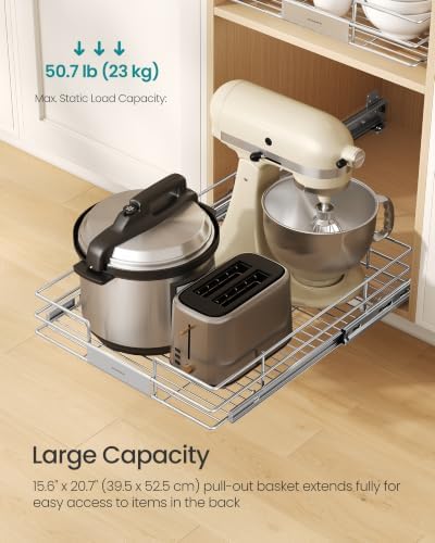 SONGMICS Pull Out Cabinet Organizer 17.3W x 21.3" D, Easy Pull-Out - Image 3