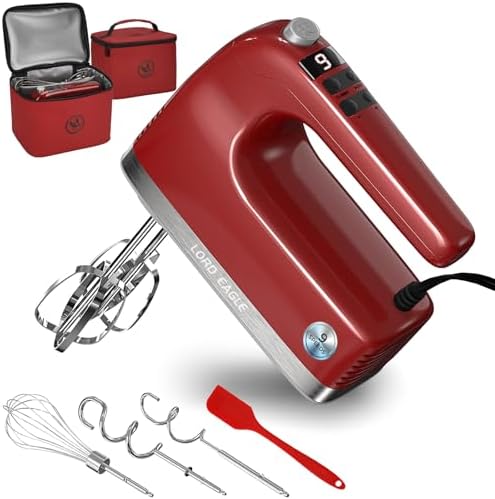 Lord Eagle 9-Speed Digital Hand Mixer Electric Handheld, 500W DC Motor by LordEagle