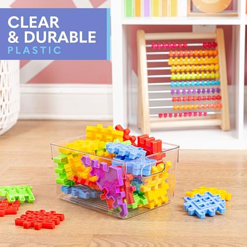 Plastic Food Storage 8 Pack Clear Container Bin with Handles for Organizing Kitchen, Pantry, Refrigerator, Freezer, Pantry, Cabinet, Closet, Bathroom. 10”x7.5”x5.3” - Image 6