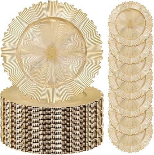 LIYH 24Pcs Gold Charger Plates 13 Inch, Dinner Chargers For Party Events by LIYHLoveinyourheart