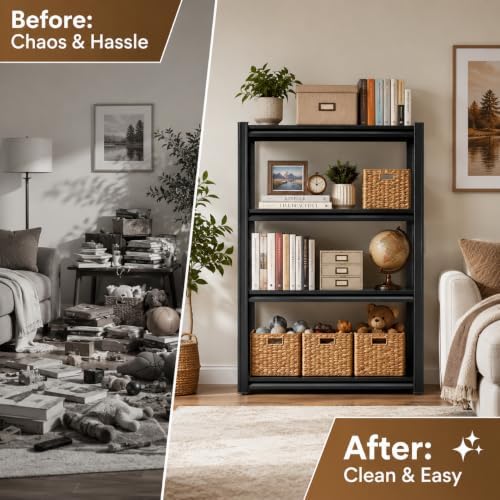 Metal Book Shelf Adjustable Heavy Duty Bookshelf with Tool-Free Assembly - Image 3