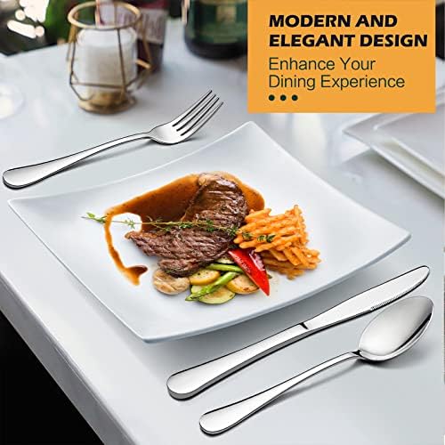 LIANYU 50 PCS Silverware Set for 10, Stainless Steel Cutlery Set - Image 6