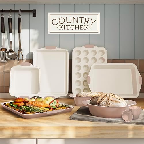 Country Kitchen Nonstick Stackable Bakeware Set - Durable, Easy Release Baking Set- 22 Pc. Includes Silicone Muffin Cups - Image 3