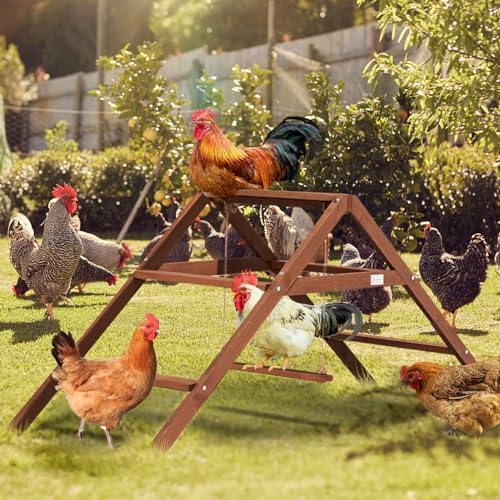 PETSFIT Roosting Bars for Coop Accessories, Chicken Perches with Swing are Perfect for 10-12 Chickens,Wooden Chicken Ladder for Pet's Healthy & Happy,Easy to Assemble&Clean - Image 3