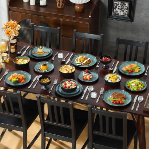 vancasso 24-Piece Gray Green Stoneware Plates and Bowls Set for 8 - Image 5