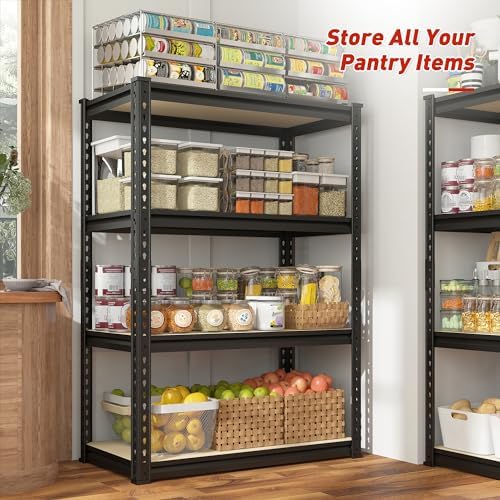 REIBII Storage Shelves Adjustable Metal Shelving 1600LBS Garage Shelves Industrial Metal Shelves 4 Tier Garage Shelving for Warehouse Basement Kitchen Pantry Closet, 11.8" D x 23.6" W x 56.7" H - Image 2