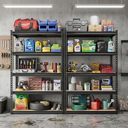 REIBII 2030LBS Storage Shelves 5 Tier Garage Shelving Heavy Duty Metal Shelving Adjustable Metal Shelf for Garage Pantry Closet Kitchen Basement 28" W x 13.9" D x 60.1" H - Image 6