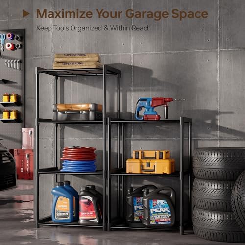 4-Tier Storage Shelves-2 Pack, Shelf with Plastic Connectors, Shelving Rack - Image 7