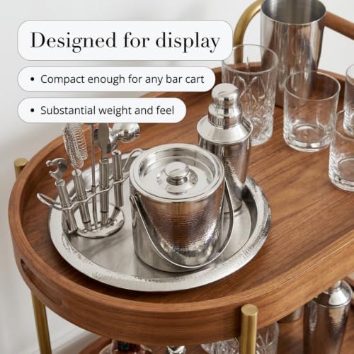 Godinger Nine Piece Hammered Finish Steel Bar Set - Image 6