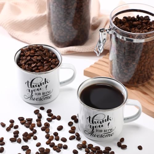 Sliner 20 Pcs Thank You Gifts 12oz Enamel Coffee Mugs Bulk with Handle, Thank You for Being Awesome Cups Employee Appreciation Gift for Teacher Coworker Friend(White) - Image 5