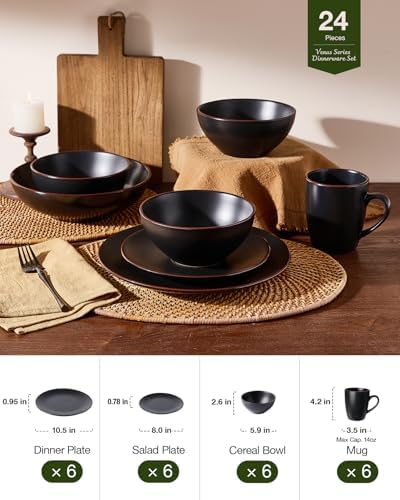 Famiware Venus Dinnerware Sets with Mugs, Ceramic Plates and Bowls for 6 - Image 5