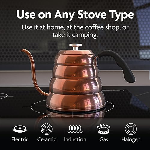 Viante Gooseneck Stovetop Pour Over Coffee Kettle, Built-in Thermometer - Image 7