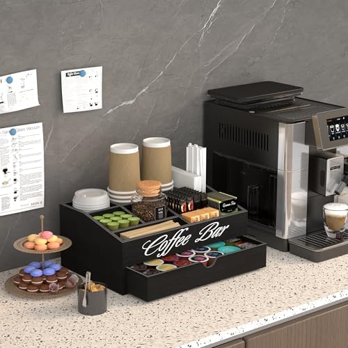 Suli 2-Tier Coffee Bar Station Organizer for Countertop,Extra large - Image 5