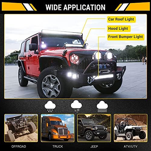 Auxbeam 4" LED Pod Lights & 20" LED Light Bar, Offroad Lighting Kit, 3-Pack - Image 6