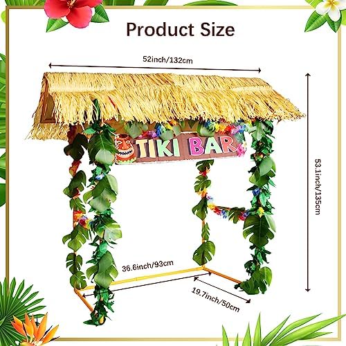 Auihiay 50PCS Tiki Bar Hut Kit, Tiki Hut Hawaiian Decoration Supplies - Image 2